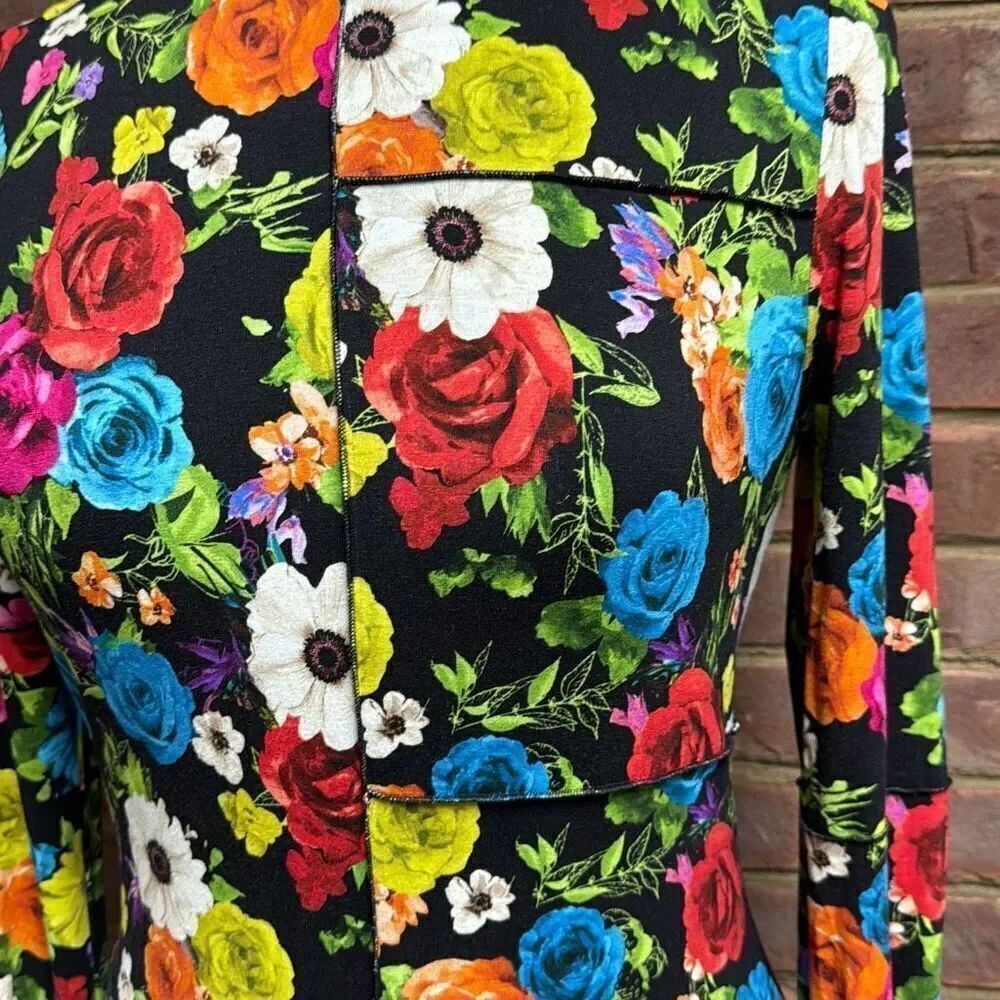 Alice + Olivia Delora Floral Long Sleeve Mini Dress Size 10 NEW - Picture 3 of 11